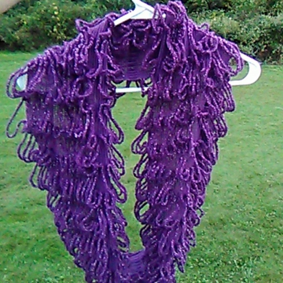 Purple with silver metallic scarf - Picture 2 of 5